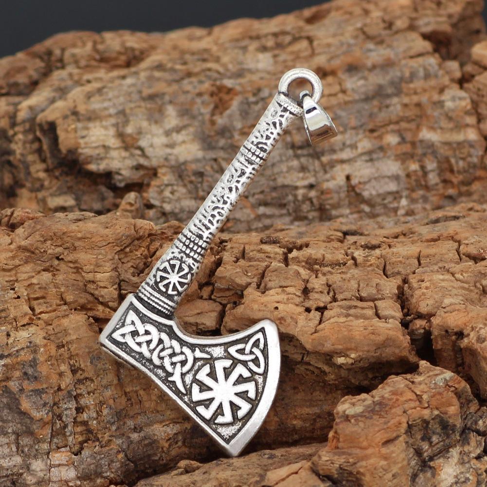 Viking Odin Thor Axe Pendant Necklace - Trendy Men s Retro Jewelry in European American Style