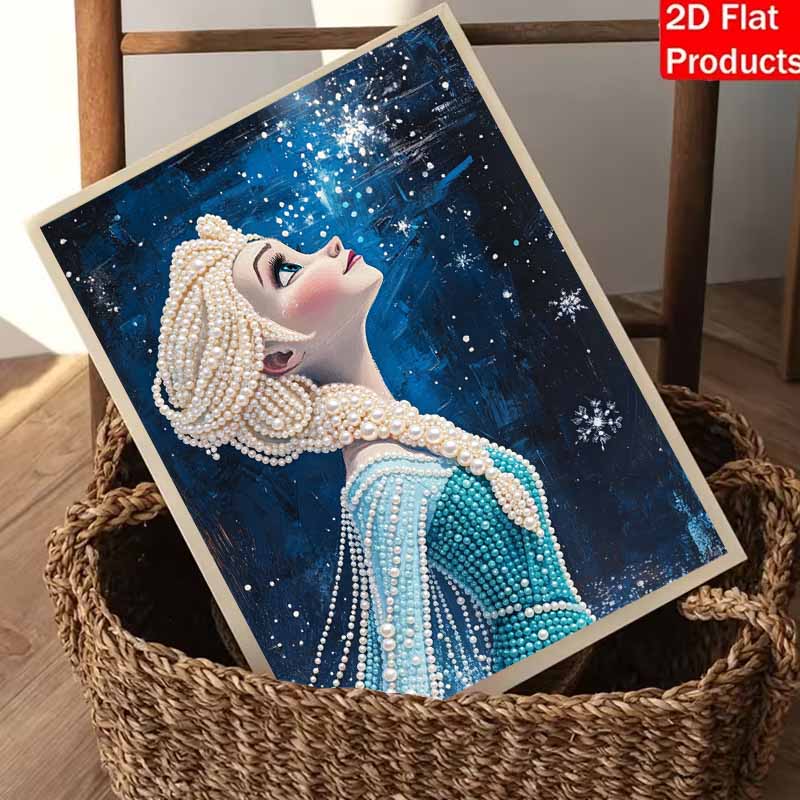 Disney Elsa Pearl Painting Handmade Diy Pearl Art Painting Elegant Living Room Hanging Painting Decoration