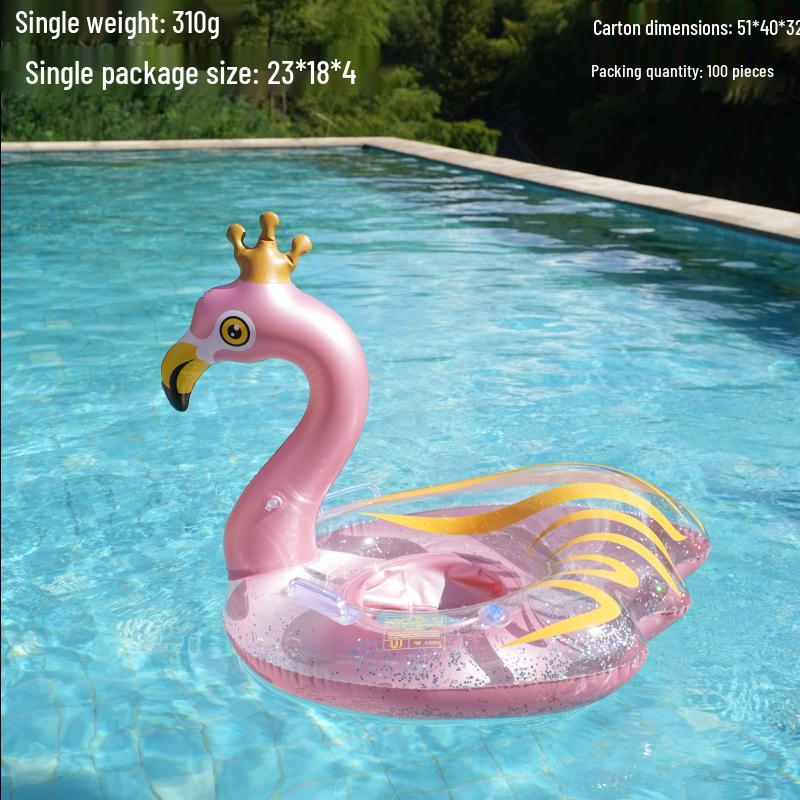 Large Toddler Boat-Themed Swimming Ring with Canopy & Steering Wheel