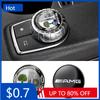 Car Sticker 29mm Car Central Control Multimedia Button Cover Trim Knob Sticker For Mercedes Benz AMG GLC C CLA GLA W205 W211 W21