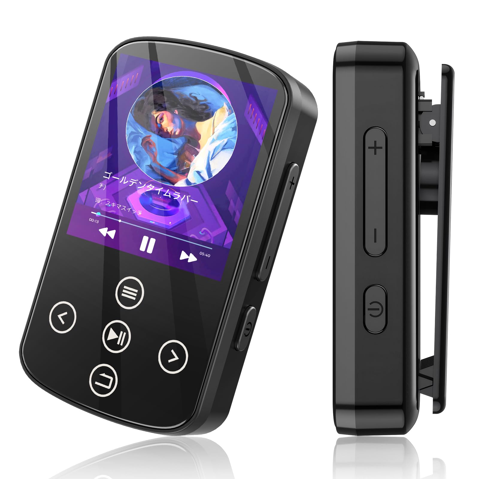 

MP3-плеєр із великою пам’яттю на 64 ГБ MP3-затискач для Bluetooth MP3-музика Touch Ultra FM HIFI Sound Музика Повторювана розширювана музика Підходить для японської мови