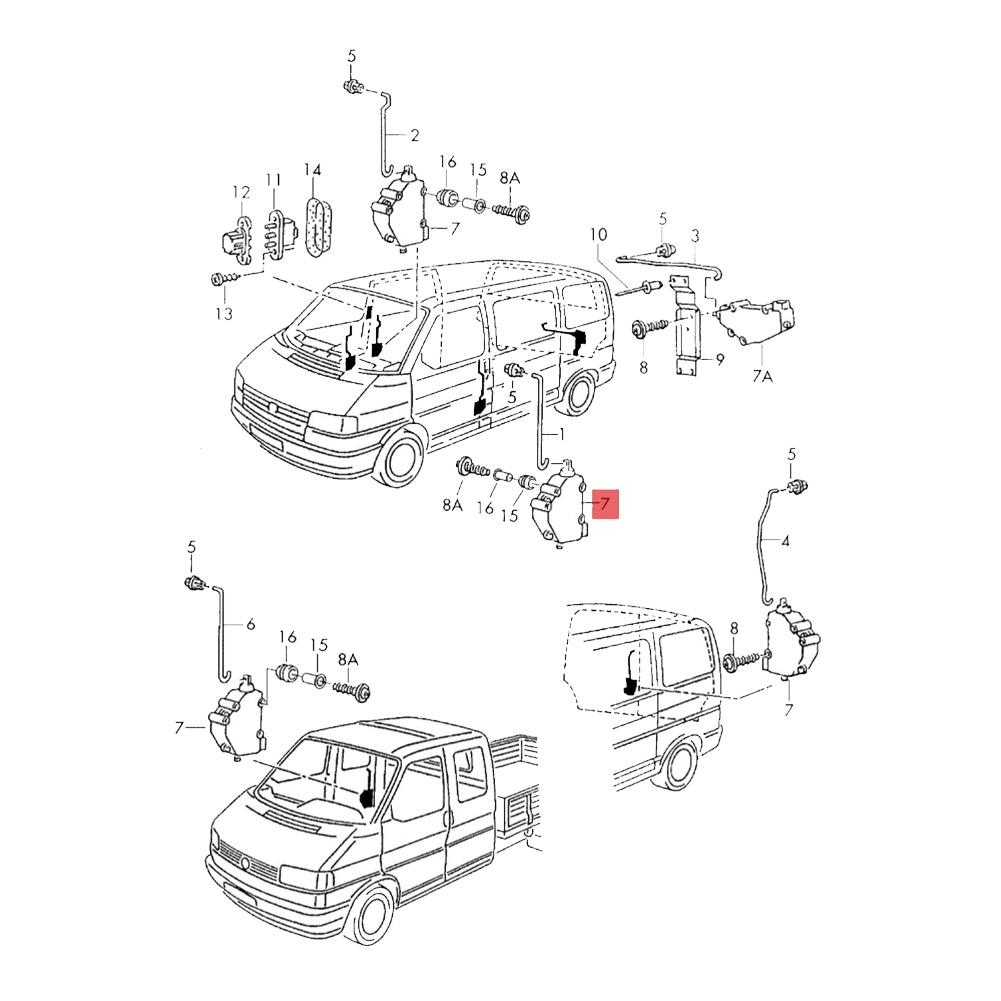 1 PCS Car Central Door Lock Actuator Mechanism 701975783 Replacement For VW Transporter T4 Eurovan Multivan Servo Motor Locking