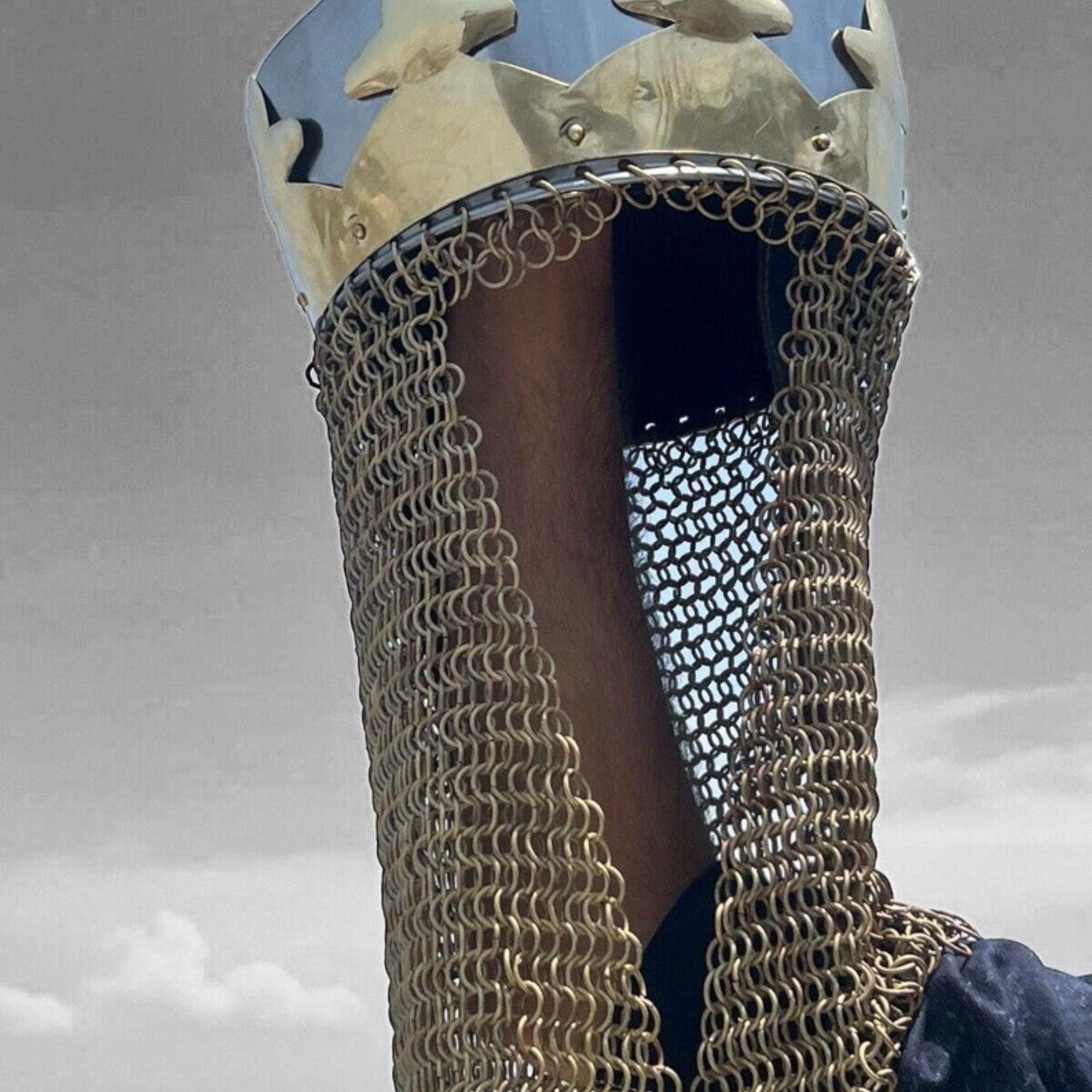 

Средневековый шлем короля Артура с кольчужной короной | Средневековый шлем | Средневековые доспехи | Средневековые доспехи для мужчин