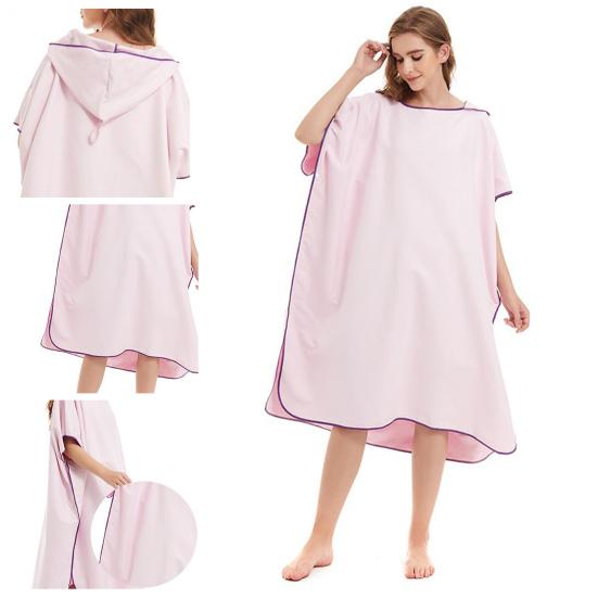 Microvezel Badhanddoek Met Capuchon Sneldrogend Waterabsorberend Dubbelzijdig Zacht Volwassenen Douche Badjas Strand Zwemkleding Veranderende Surfponcho Mantel