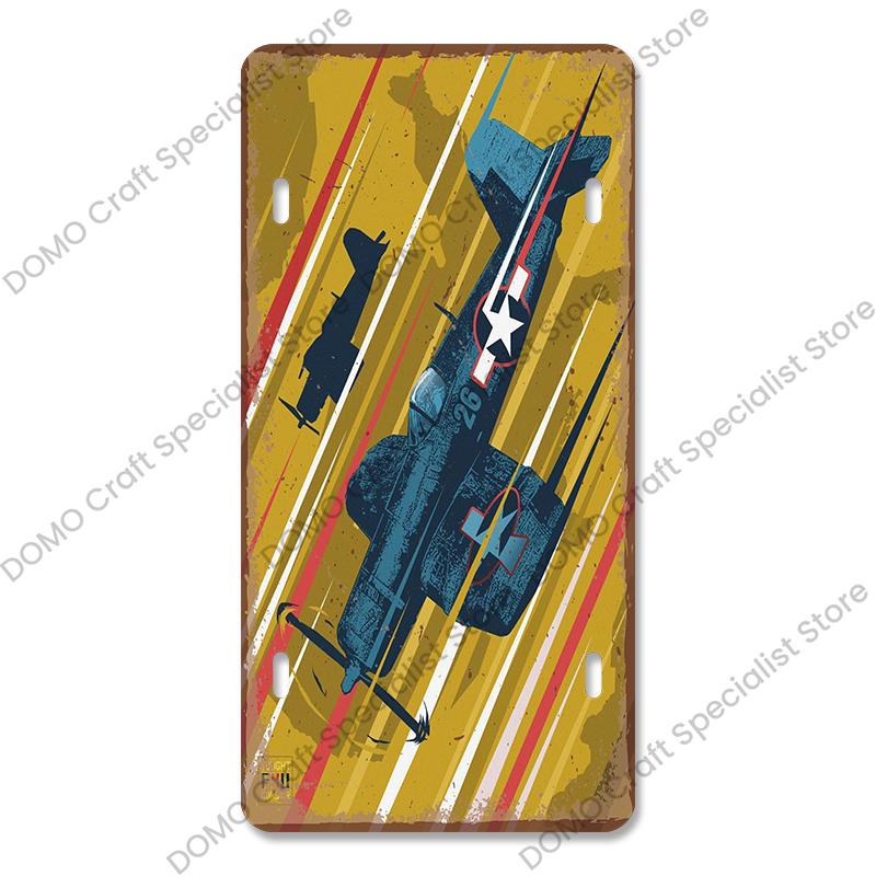Air Races Metal Plate Tin Signs Retro Top Gun Airplane Metal Poster Garage Club Bar Home Wall Decoration 15x30cm