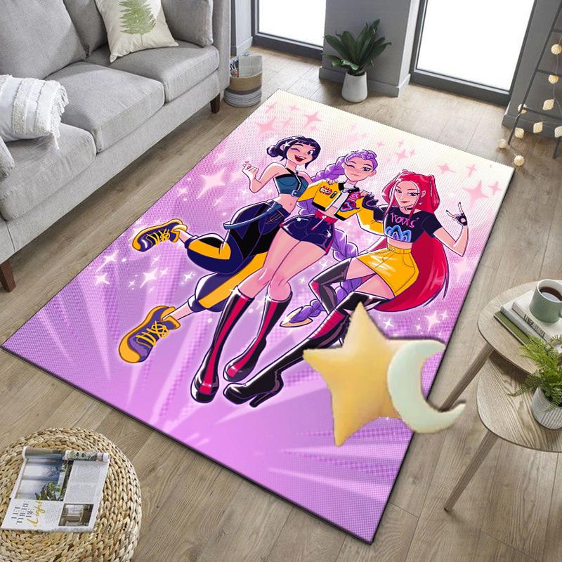 Superhero kpop Friends Adventure Office Rug Chair Mat, Game Carpet, Suitable for Front Door, Bedroom, Living Room, Desk, Holiday Gift