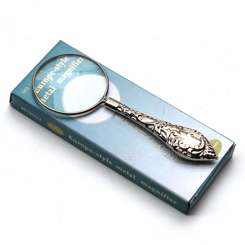 5X Carved Magnifier Handheld Magnifier Reading Magnifying Glass Lens For Reading Inspection Crafts Hobbies Jewelry Loupe