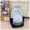 Schoolbag new high-value Mori ins fresh and sweet contrasting color tooling wind backpack junior high school students lightweight backpack