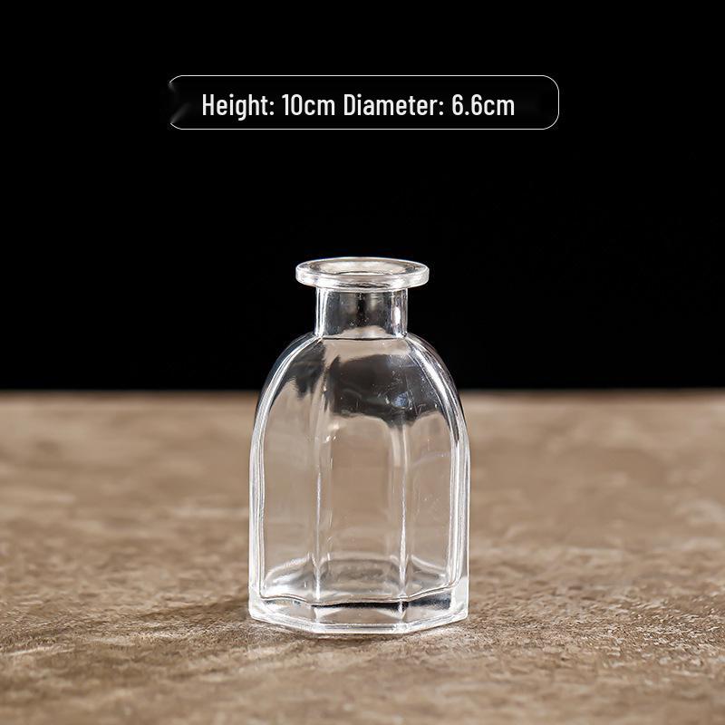 Retro Embossed Transparent Glass Vase: French-Inspired Luxury Home Decor for Living Room