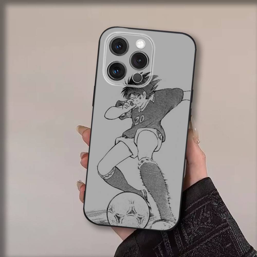 Custodia per Telefono Anime C-Captain T-Tsubasa Per iPhone 17,16,15,14,13,12,11,Pro,Max,Plus,Air,X,XS,XR,SE,8,7,Mini,Morbida Nera Funda
