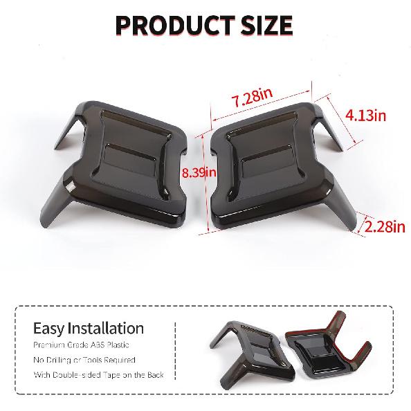 

RT-TCZ Smoked LED Tail Light Lamp Cover Guard Trim Frame Bezels Decoration Reverse Light Turn Signal Light Accessories for Jeep Wrangler JL JLU