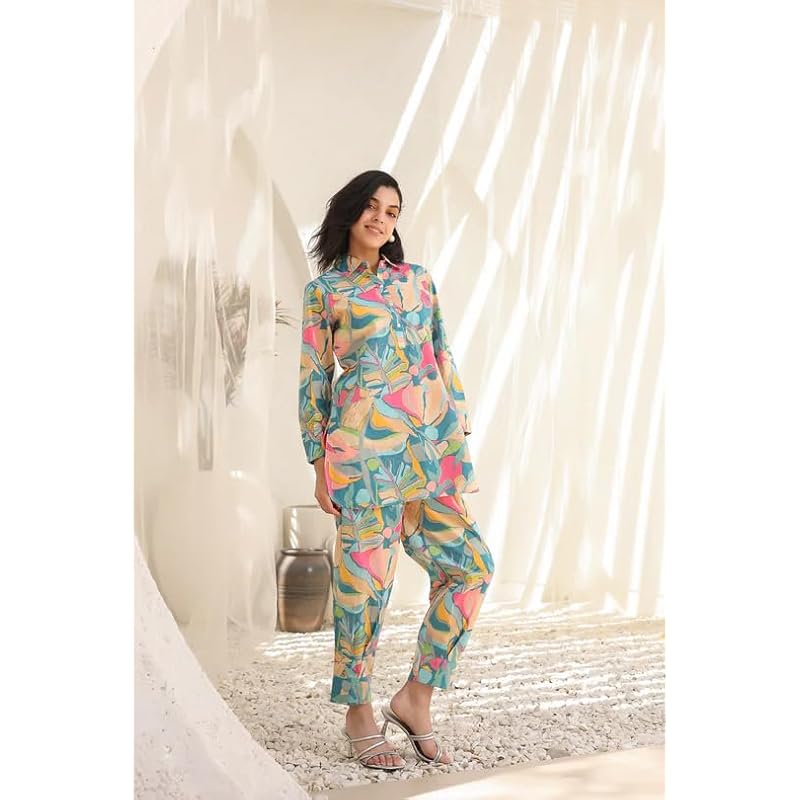 GRECIILOOKS Women s Rayon Women kurta set (GL-W1993&TR1001-S-MULTICOLOR) Multicolour S