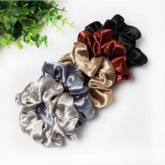 5Pack Hair Scrunchies Set Fashion Simple Basic Elastic Hair Bands Ponytail Holder Dot Stripe Scrunchie Hair Tie For Girl Women