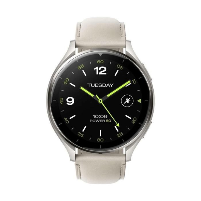 Montre intelligente - xiaomi - watch 2 - gris - bracelet en cuir blanc - étanche