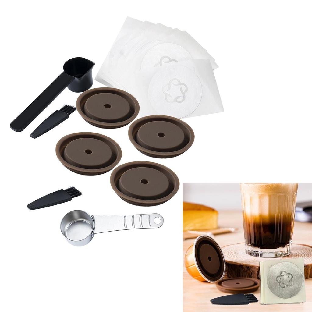 Coffee Discs W/ Aluminum Refillable Pieces Lids, W/ Metal Spoon Coffee Set for Coffee Maker for for for
