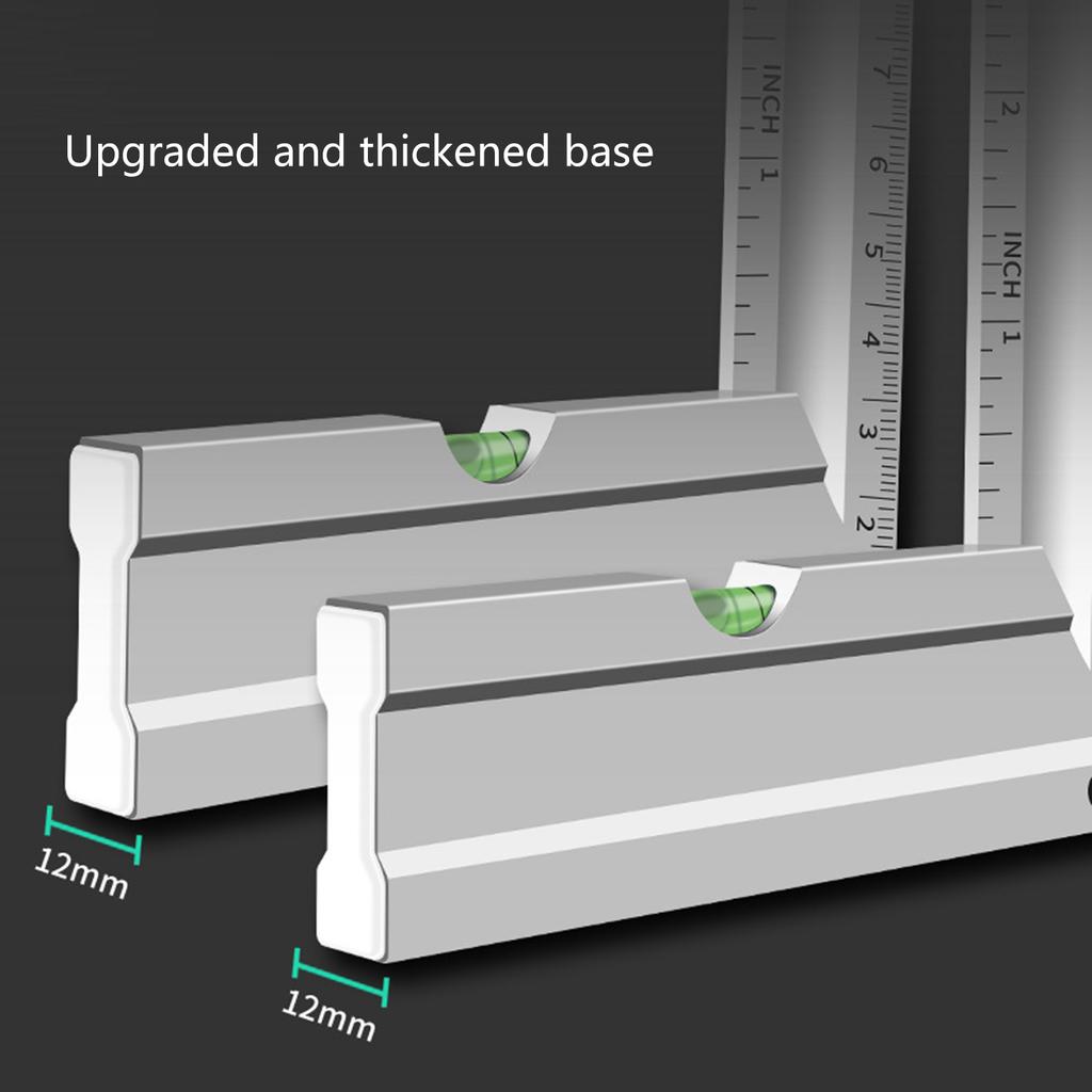 305mm Winkel Metall Zimmermannswinkel Mit Messskala Und Wasserwaage Für Präzise Metallbauarbeiten