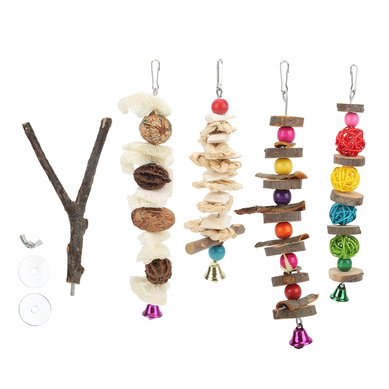 

Parrot Chew Toys Multicolored Natural Bird Cage HangingToy for Conures Parakeets Cockatiels Lovebirds African Grey