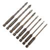 8pcs Cross Hexagon Drill Bit Set for Various Materials for Wood Metal Glass and Plastic Drilling with Electric Drill