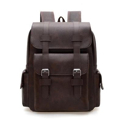 PU-Lederrucksack mit großem Fassungsvermögen für Business, Schule und Reisen