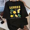 100% Cotton Womens T-Shirts Summer The Production Of Lemon Juice Printing T Shirt Comfortable Soft O-Neck Tops Casual Clothes