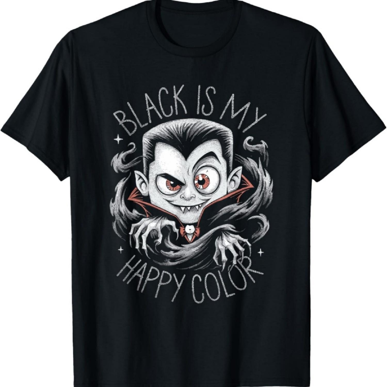 

Black Is My Happy Color, Kawaii Dracula Dark Art Women Goth T-Shirt XXXXXL різнокольоровий