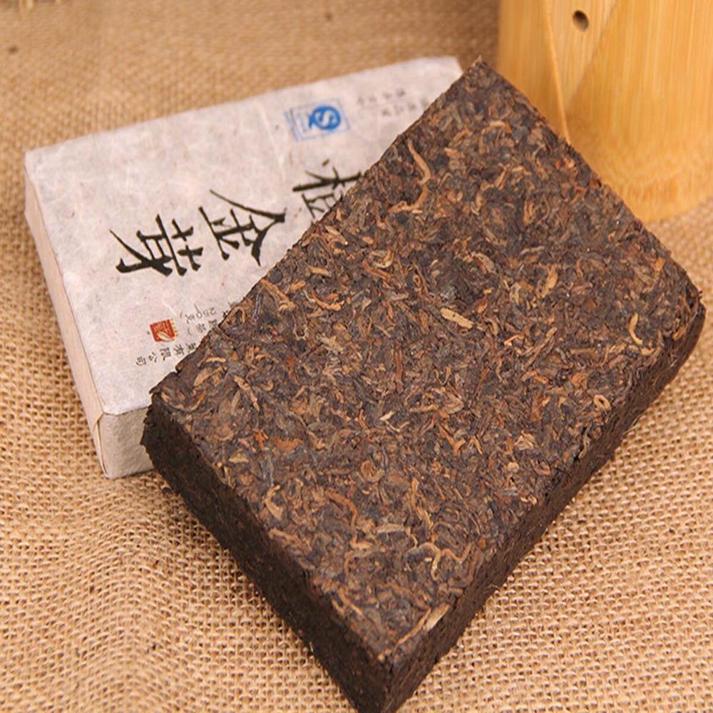 BOKU Golden Bud Ancient Tree Pu Erh Ripe Tea Brick Yunnan 250g