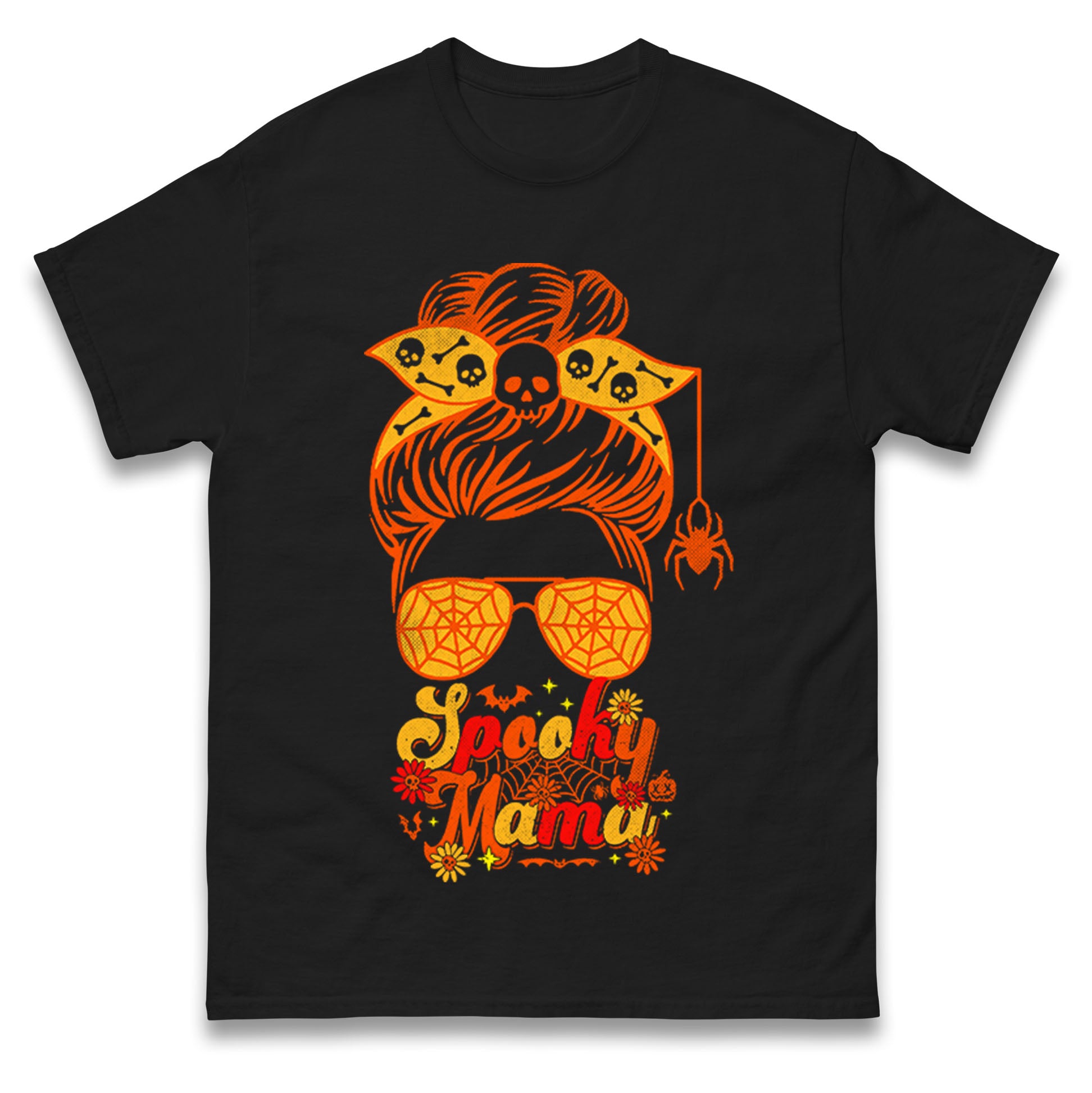 Spooky Mama Halloween Mens T Shirt Womens Tops Teess 2XL