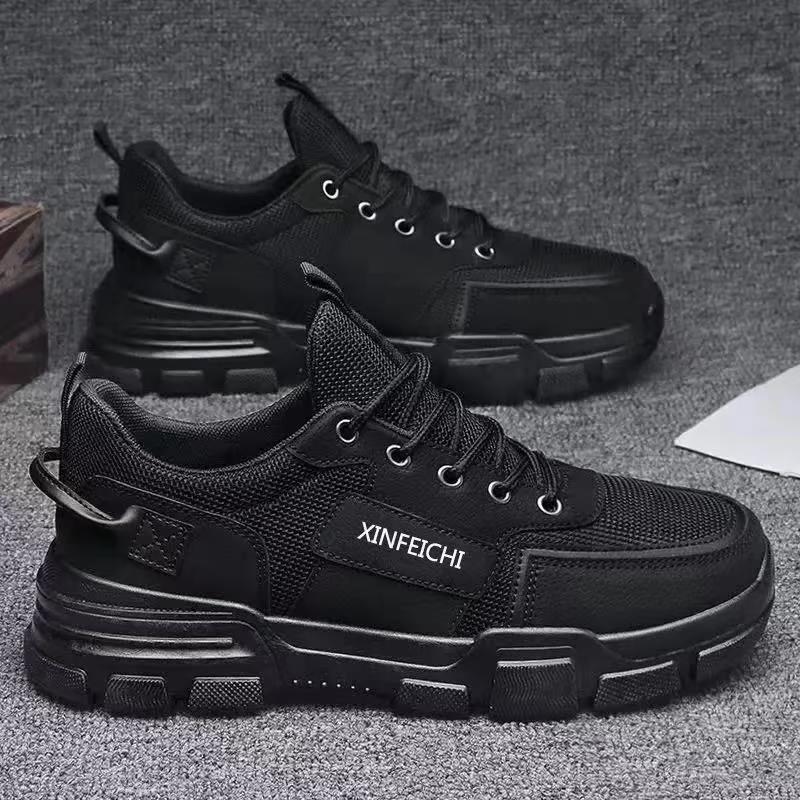 

New men s shoes non-slip and wear-resistant sports casual black trend board shoes breathable spring labor insurance waterproof 39