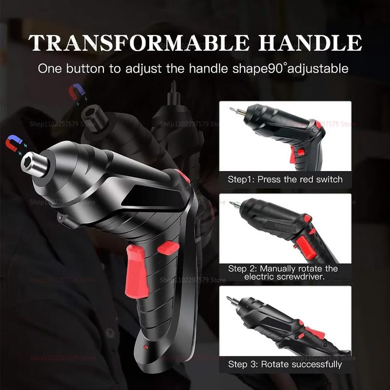 47 in 1  3.6V Rechargeable Cordless Electric Screwdriver Kit with Lithium Battery Folding Power Tools for Home DIY Construction