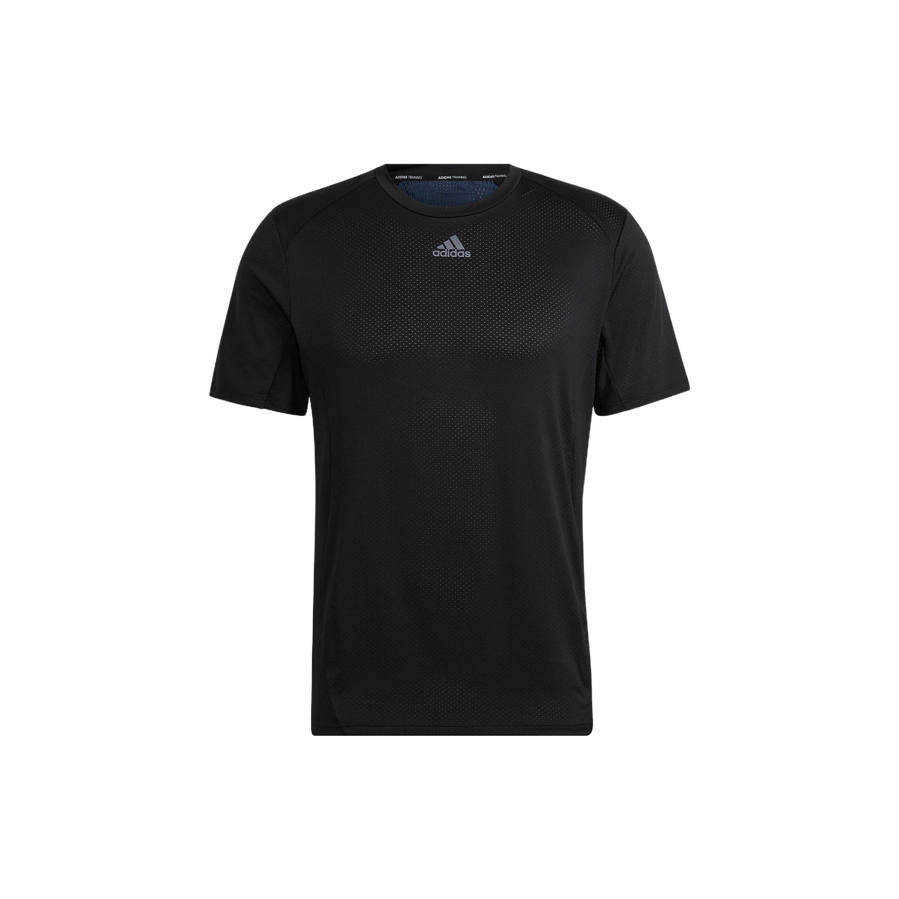 Men s adidas Solid Color Logo Sports Gym Short Sleeve Black T-Shirt HP1932 M