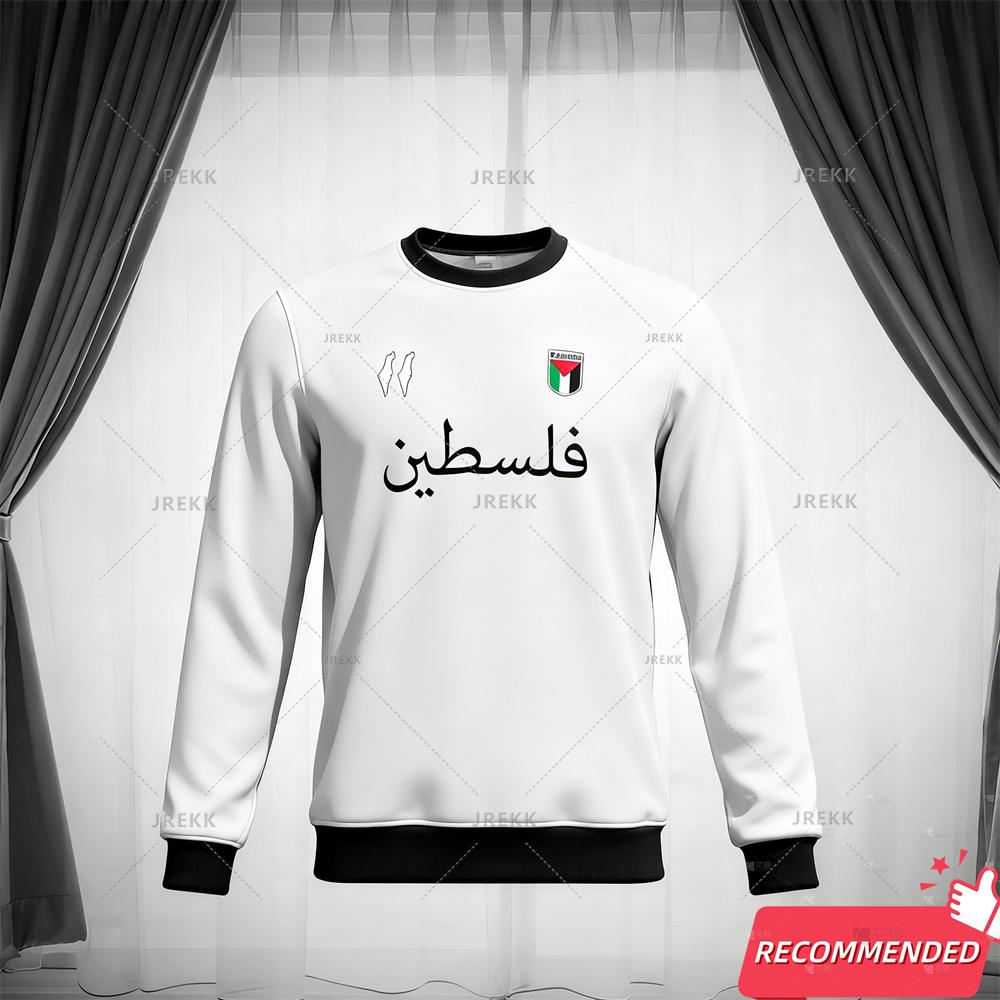 Palestine Football Jersey Autumn Fashion Palestinian Flag Print Sweatshirts Casual O Neck Maillot Football Tracksuits Sports Tee