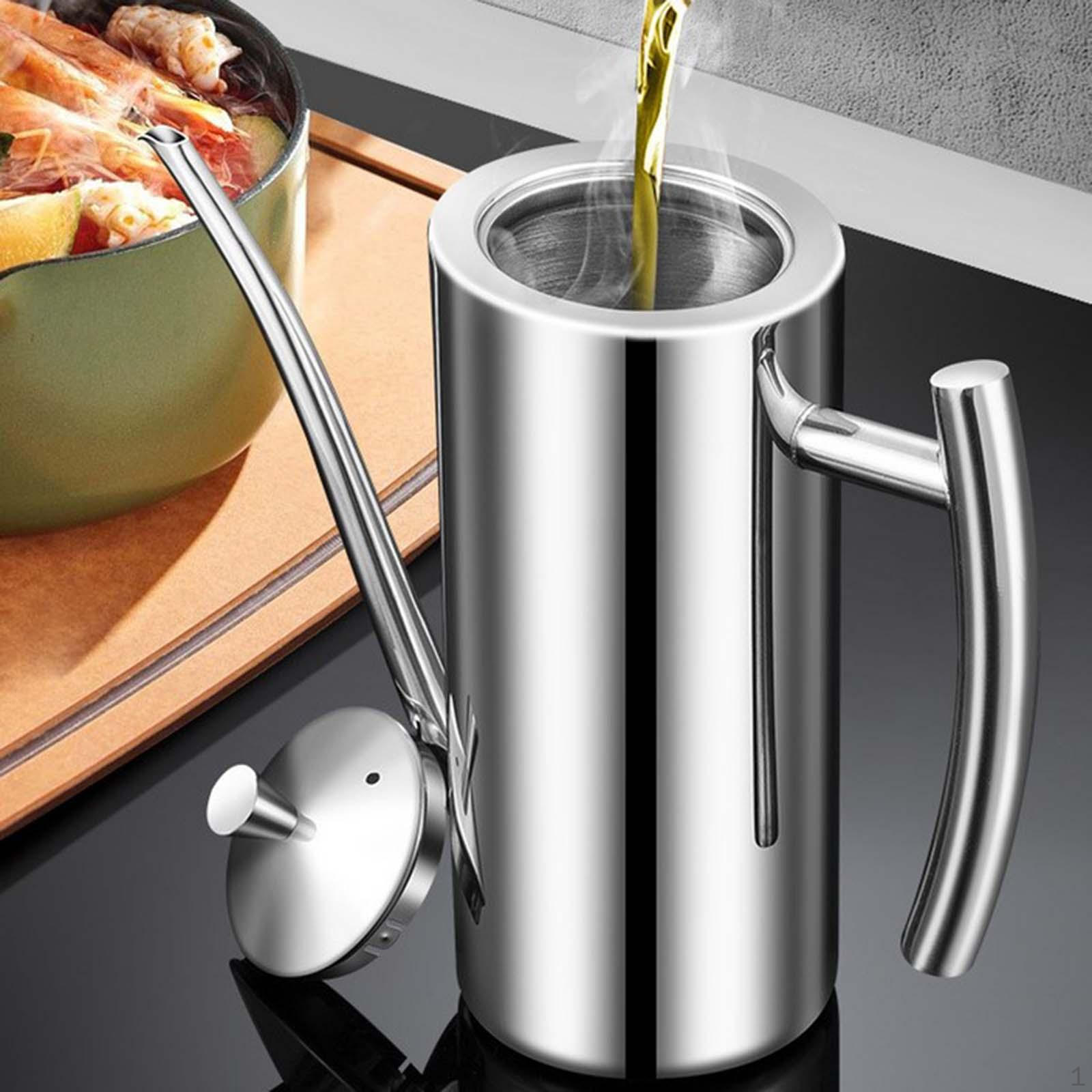 

Bottle Sauce Container, Oil Pot Heat Resistant Stainless Steel Dispenser Bottle, Storage 700ml