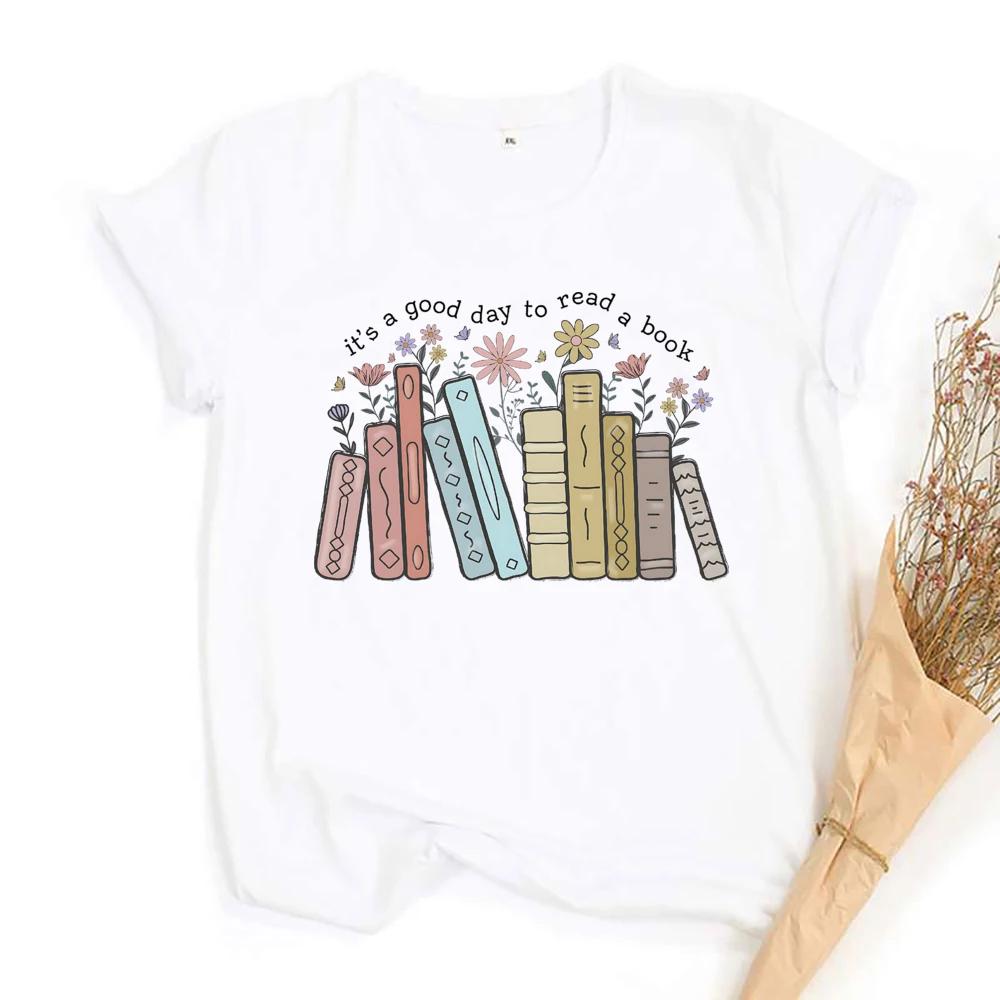 

Its A Good Day To Read A Book Book Lover Teacher Gift Floral Tee Reading Teachers Librarian Harajuku Sleeve Aesthetic Clothes S