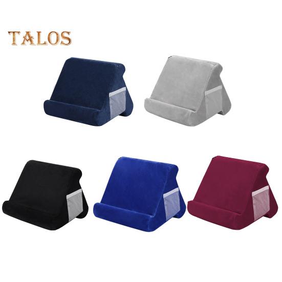 Tablet párnatartó oldalsó hálós zsebbel Hordozható utazási irodai íróasztal ágy Többszögű táblagép párna Puha mobiltelefon plüss párnatartó