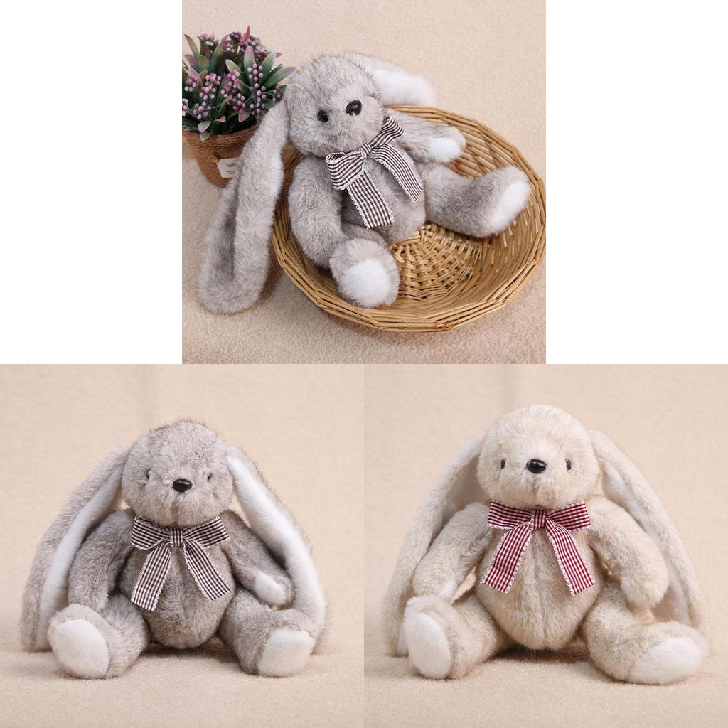 Cute Sitting Rabbit Plush Toy With Bow Tie For Kids And Girls Gift