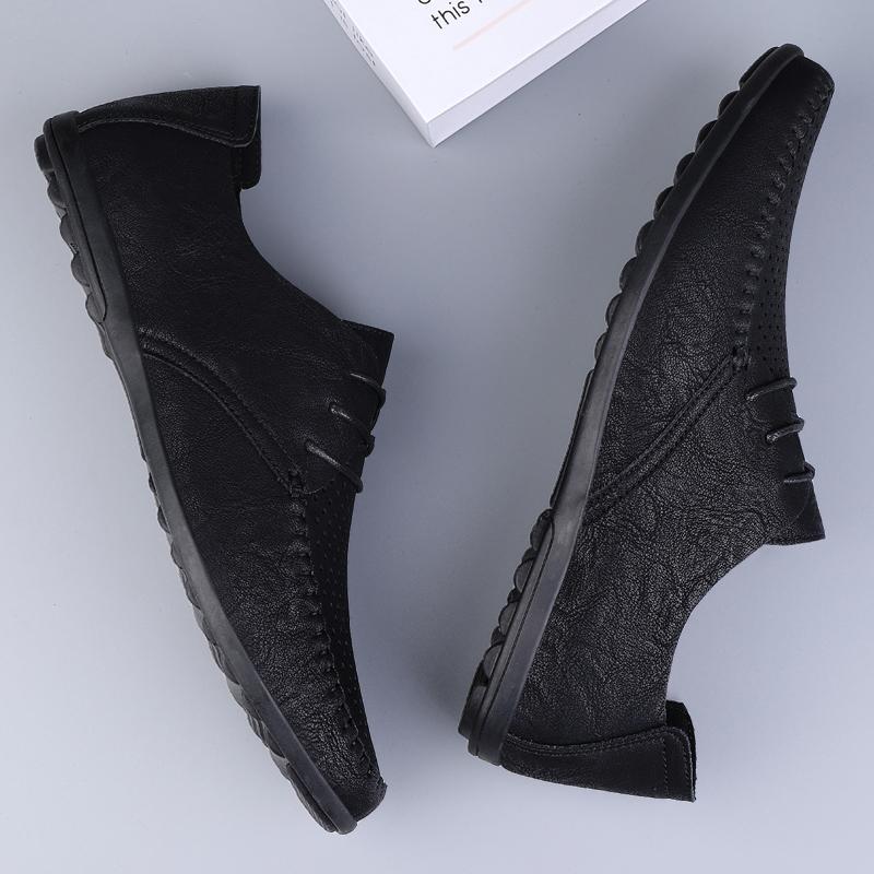 Designer Andningsbara Båtskor Sommar Ihåliga Läderskor Män Lyxiga Italienska Casual Handgjorda Mjuka Läderskor Zapatos Hombre