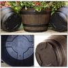 Happyyami Wine Barrel Planter Resin Flower Pot Barrel Planter Garden Whiskey Barrel Planter Pot Boxes Container Outdoor Indoor Flower Pot with Hole