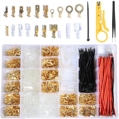 1450pcs Spade Connectors Set Male & Female Crimp Terminals Comprehensive Electrical Spade Terminals for Electrical Use