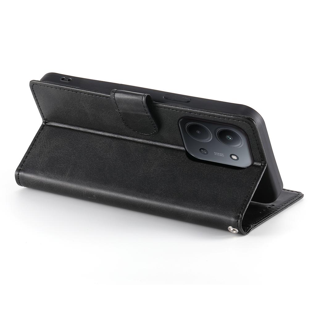 Dla Xiaomi Redmi 15C 4G (Światowy) (171mm)/Poco C85 4G (171mm) Etui Stand Portfel Skóra PU z Teksturą Cielęcą Pokrowiec Flip do Telefonu z Paskiem na Nadgarstek