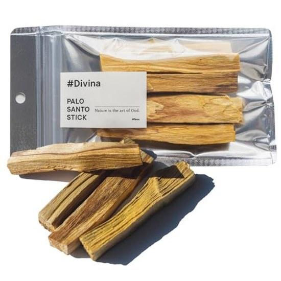 Divina Natural Incense Palo Santo Stick Thick 4-5 Pieces Space Purification Peru Origin Certificate