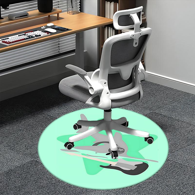 

Shark with Glasses Playing Guitar Chair Mat Round Carpet for Home Decor, Office Use, Gift Idea for Any Room0292b 80cm by 80cm