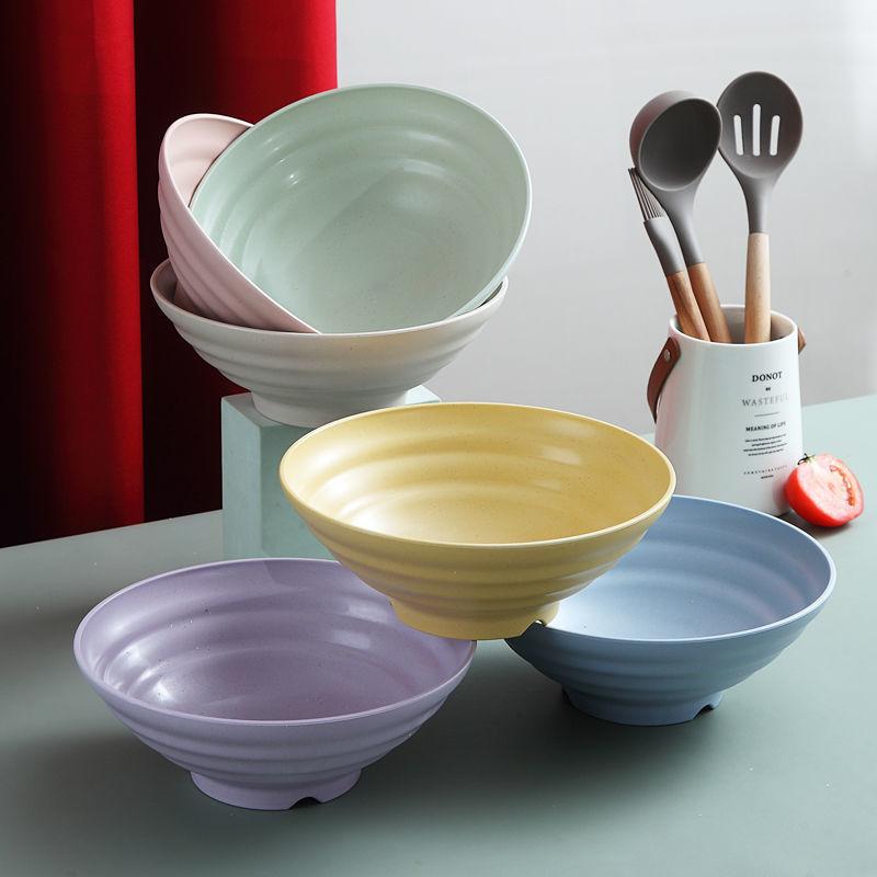 Wheat Straw Tableware Rice Soup Bowl Creative Student Instant Noodles Bowl Household Large Set Plastic Eco Friendly Ramen Bowl