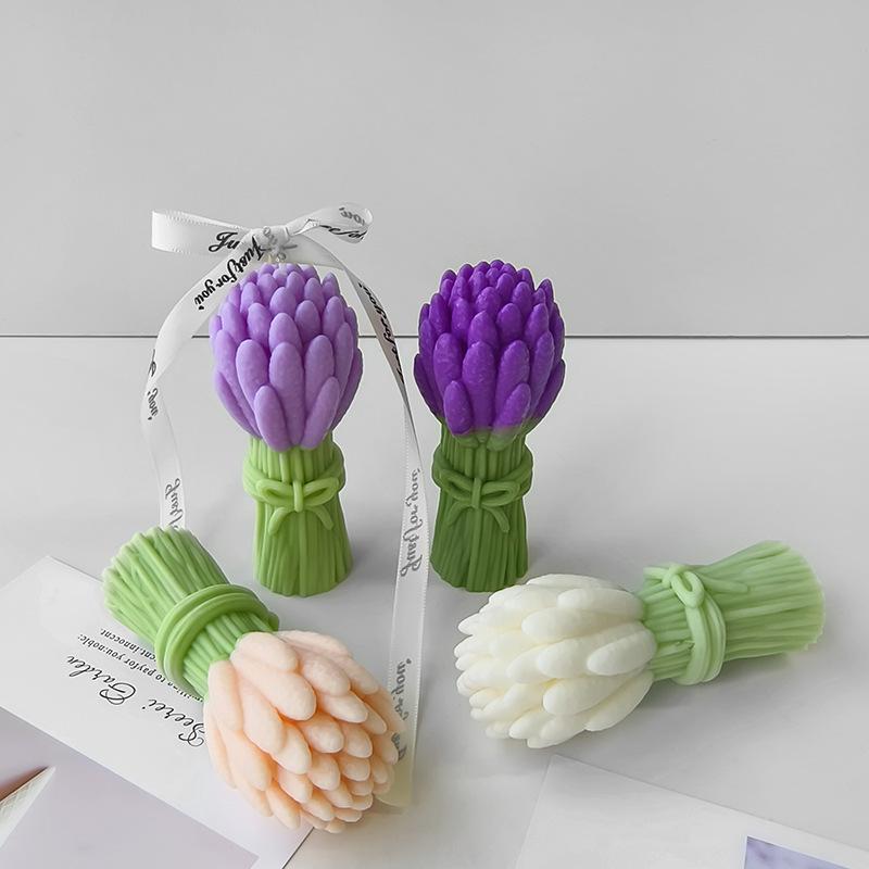 3D Lavender Tulip Bouquet Aroma Candle Silicone Mold DIY Valentine's Day Gifts Flower Ornaments Molds Handmade Soap Mould