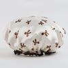 Durable Waterproof Double Layer Shower Cap Printed Elastic Bath Hat 1 Piece for Home Salon Spa Travel Bathroom