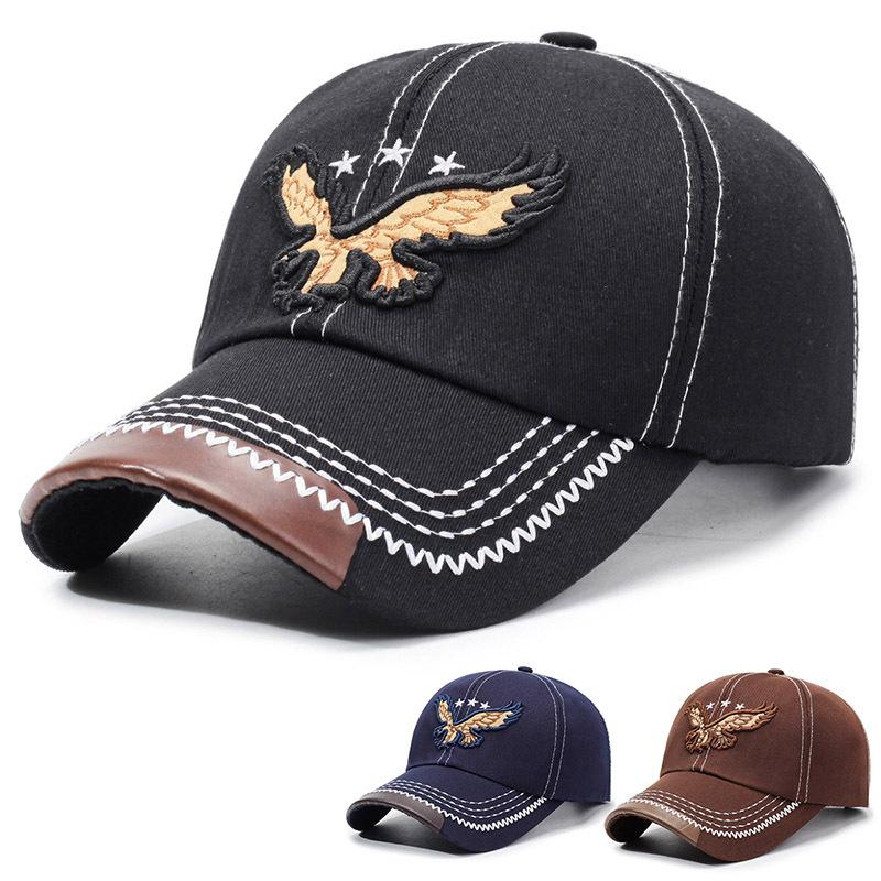 Fashionable Eagle-Embroidered Outdoor Sun Hat - Baseball Cap Style for Vacation & Leisure