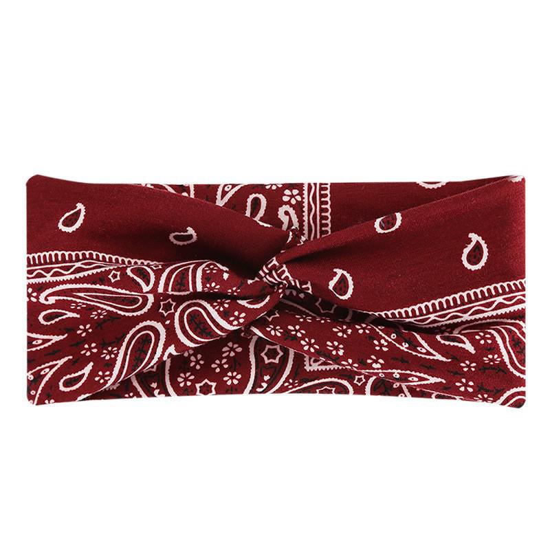 

New Women s Cashew Print Yoga Headband - European & American Style Cross Hair Accessory