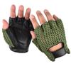 1 par de Guantes de Lana y Cuero para Hombre de Medio Dedo, Mitones para Fitness, Guantes para Ciclismo al Aire Libre y Fitness