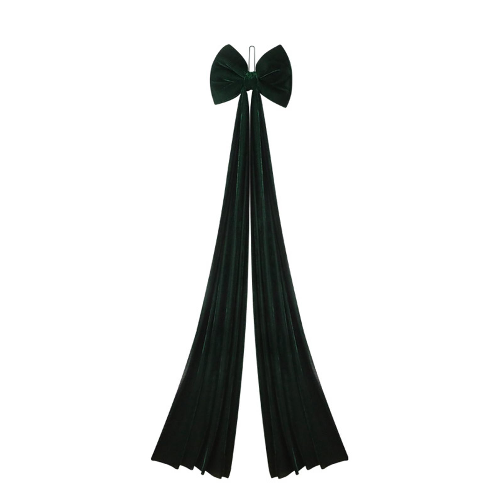 

Plush Xmas Bows Ornaments For Holiday Decor Reusable For Many Holiday Season For Wreath темно-зелений колір