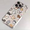 Transparent Shockproof Phone Case for IPhone 17 16 15 14 13 12 11 Pro Max IPhone 16 15 14 Plus Adorable Pixelated Kittens