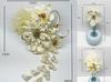 Inari Shoji Tsumami Zaiku Mizuhiki Dried Flower Hair Ornament Set for Ceremonies and Graduations (White) Coming-of-Age